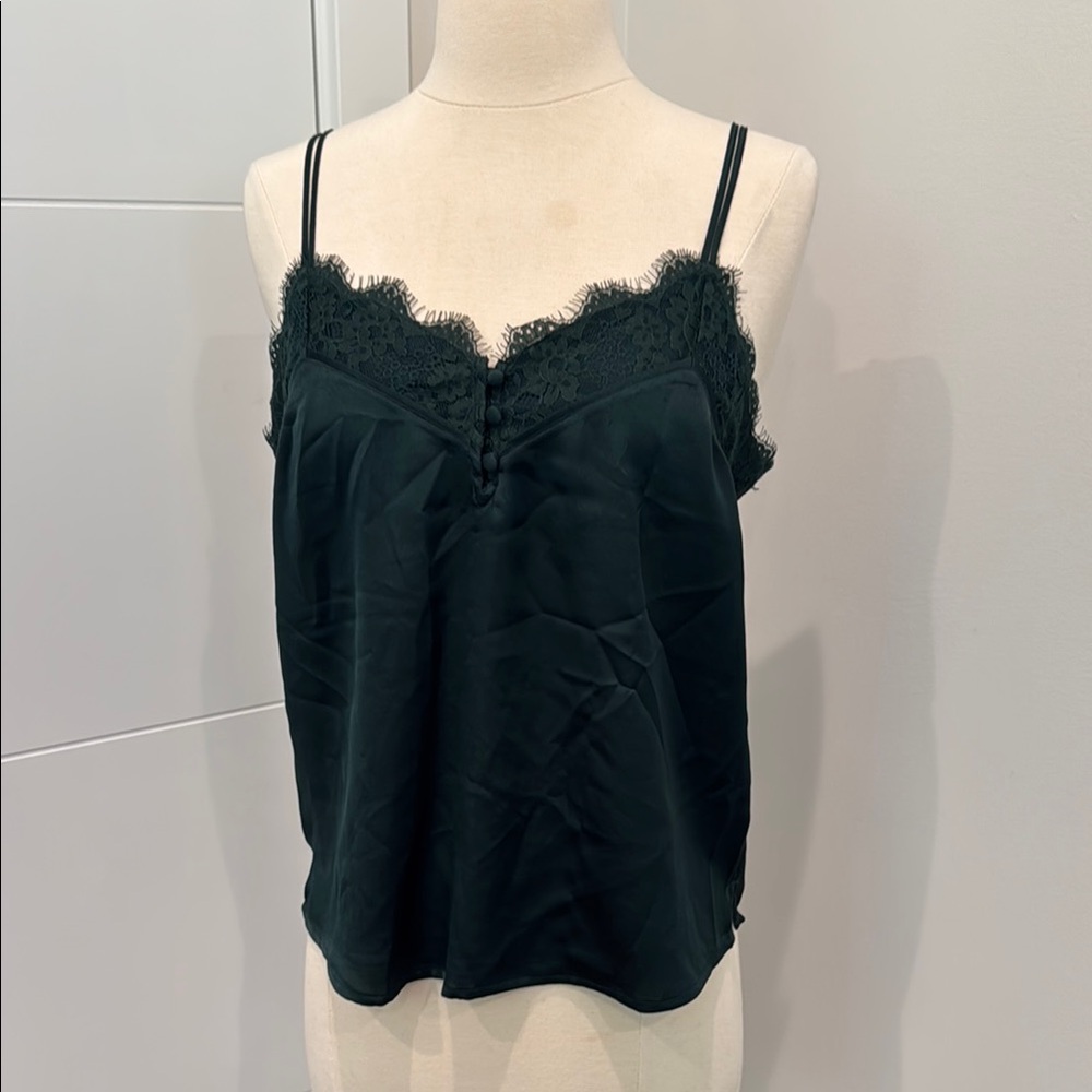 Abercrombie & Fitch satin & eyelash lace tank top (size Small)